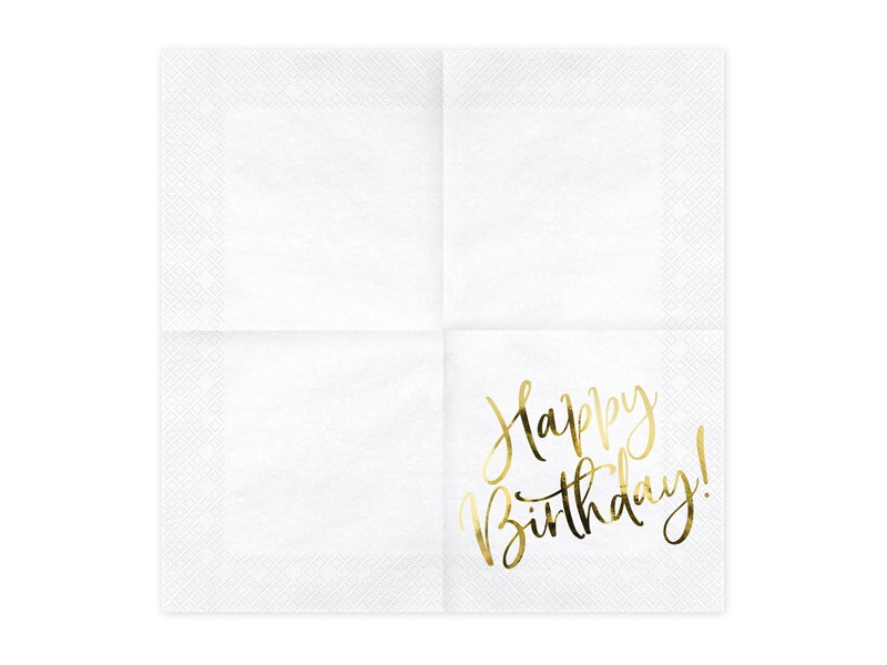 Serwetki Happy Birthday glamour