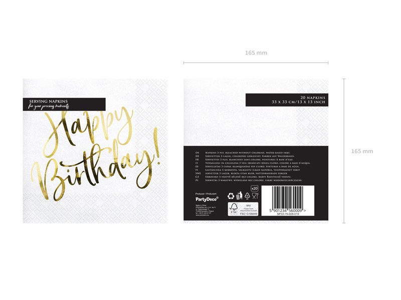 Serwetki Happy Birthday glamour