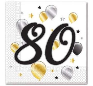Serwetki na 80 urodziny w balony