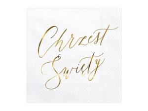 Serwetki na Chrzest Święty Złote