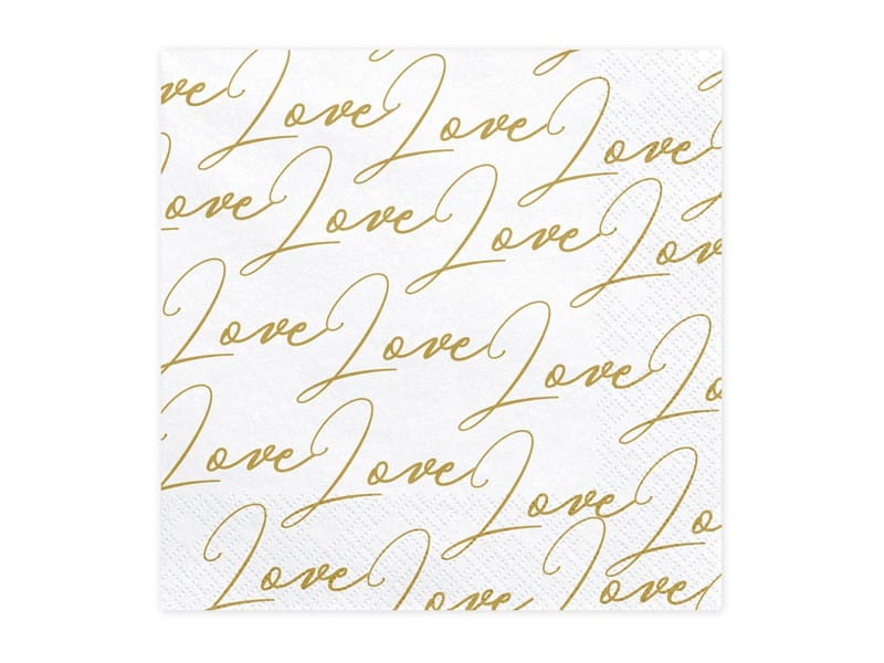 Serwetki z napisami love 33x33 cm