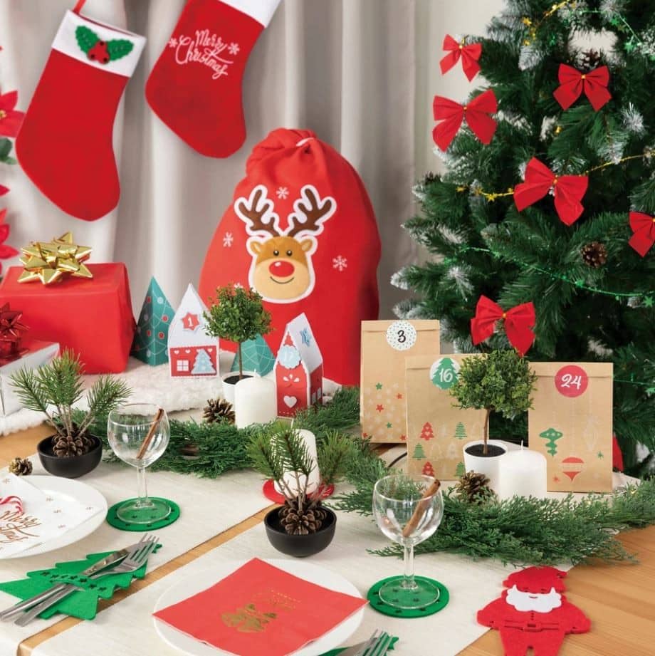 Skarpeta Świąteczna Merry Christmas Czerwona
