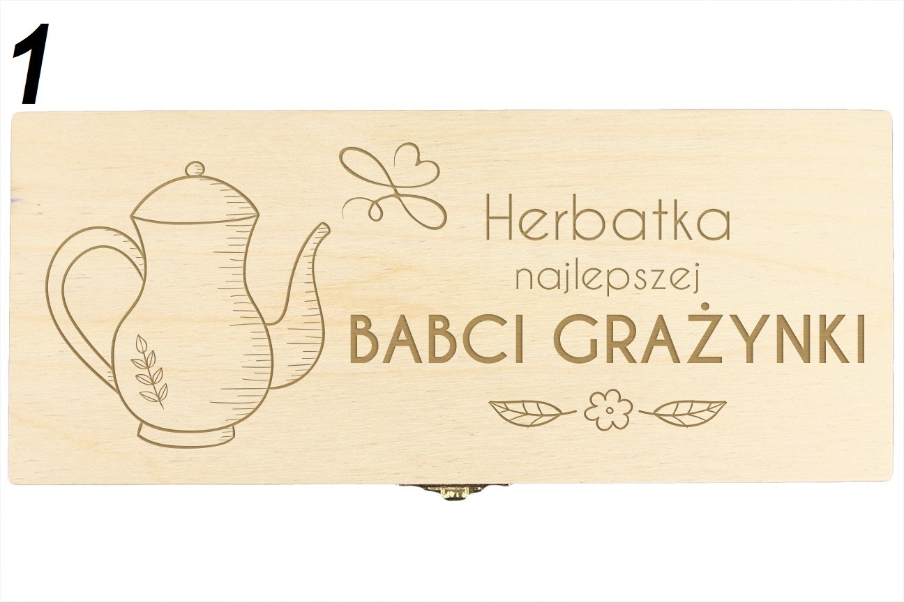 Skrzynka Na Herbatę Grawer Dzień Babci Dziadka 3P