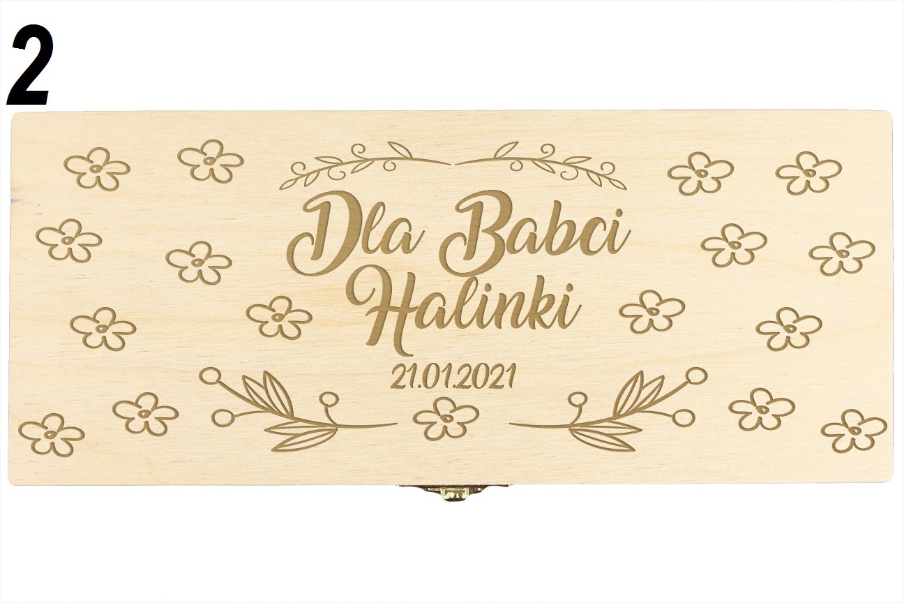 Skrzynka Na Herbatę Grawer Dzień Babci Dziadka 3P