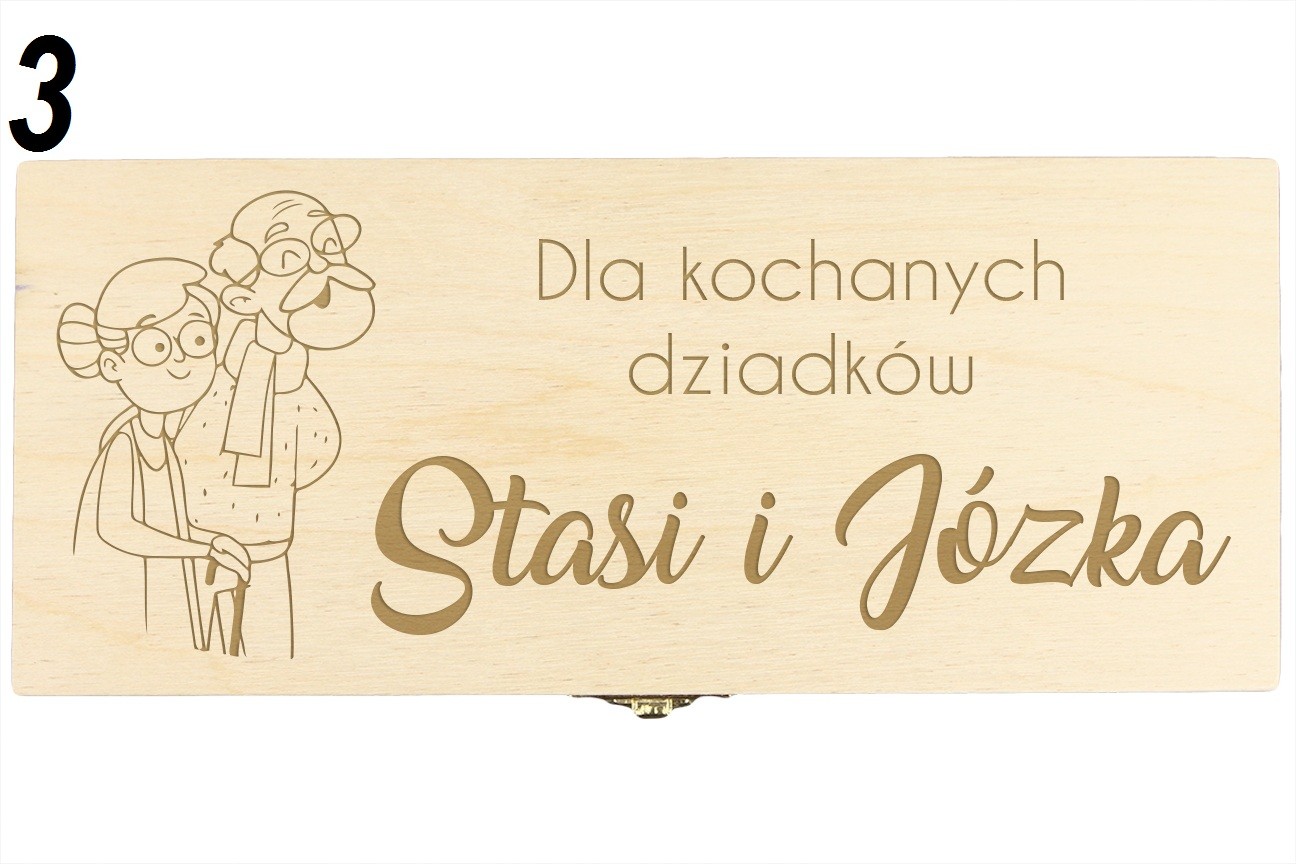 Skrzynka Na Herbatę Grawer Dzień Babci Dziadka 3P