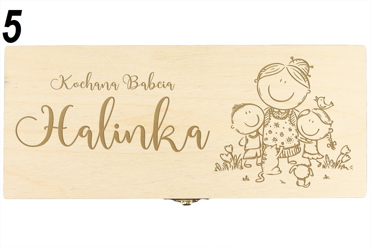 Skrzynka Na Herbatę Grawer Dzień Babci Dziadka 3P