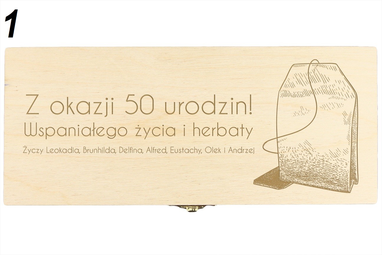 SKRZYNKA Na Herbatę Z Grawerem 3 Przegródki
