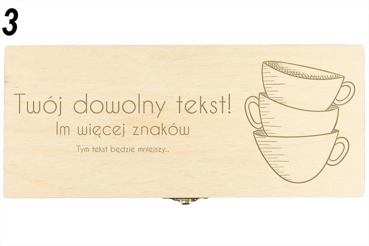 SKRZYNKA Na Herbatę Z Grawerem 3 Przegródki