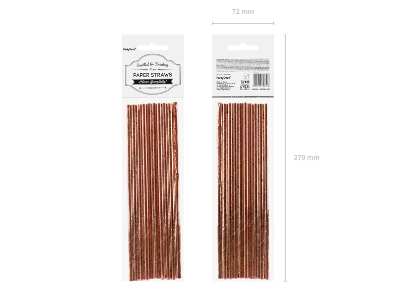 Słomki papierowe Rose Gold