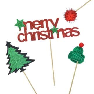 Świąteczne Pikery Merry Christmas 4 szt.