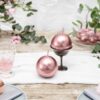 Świeca kula metalizowana Rose Gold 8cm