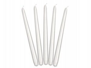 Świeca stożkowa 24cm Perłowa