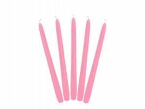 Świeca stożkowa 24cm Różowa