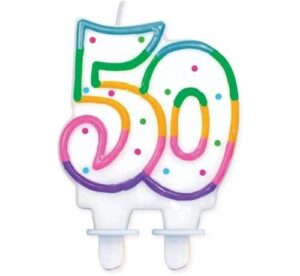 Świeczka na 50-tke Wielokolorowa