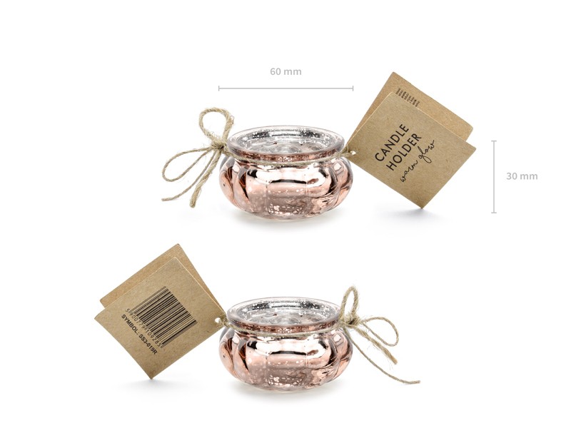 Świecznik glamour rose gold