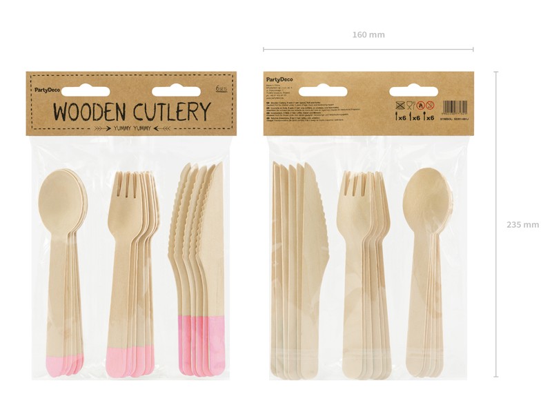 Sztućce drewniane Naturalne WOODEN CUTLERY 