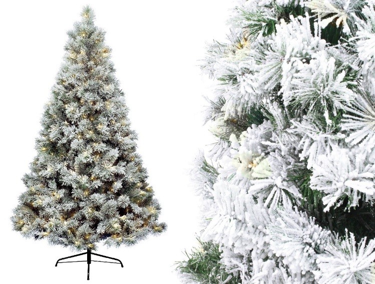 Sztuczna Choinka z lampkami LED Biała 180cm Showroom