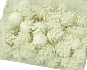 Szyszki brokatowe Białe 48 sztuk