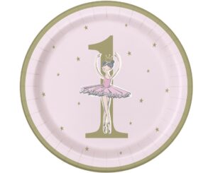 Talerzyki papierowe Ballerina 1st birthday