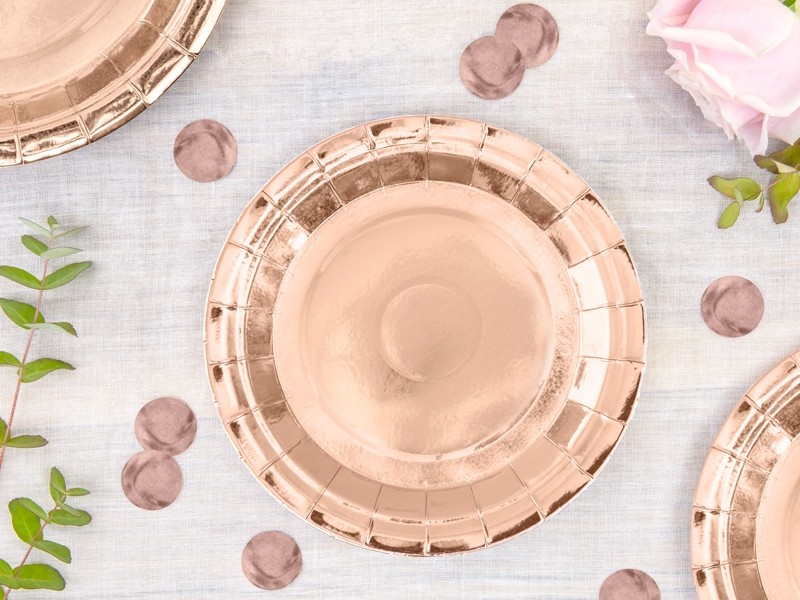 Talerzyki w kolorze Rose Gold 6 szt.
