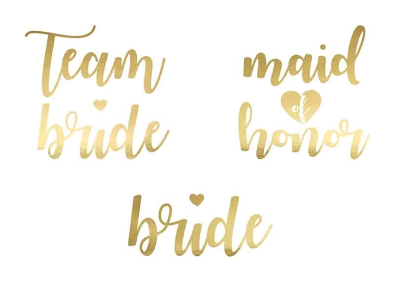 Tatuaże Team Bride Złote