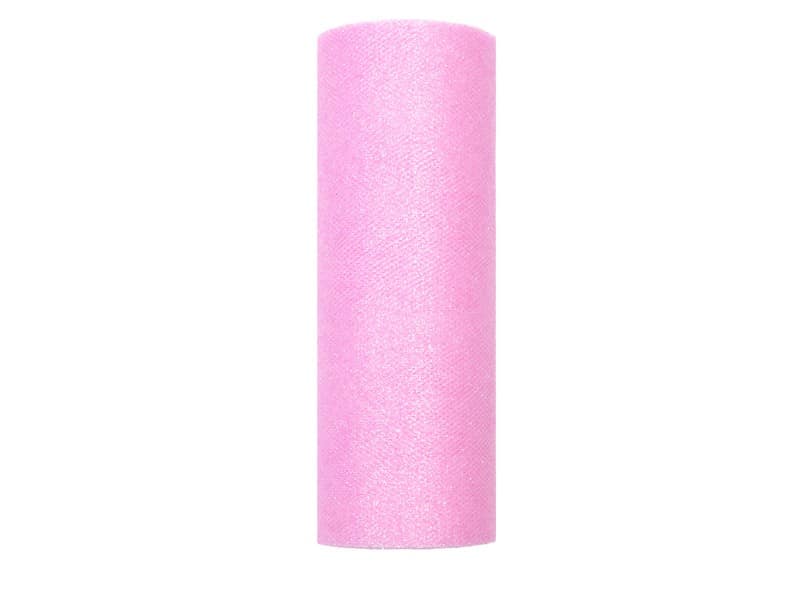 Tiul Błyszczący Brokatowy Różowy 0,15 x 9m