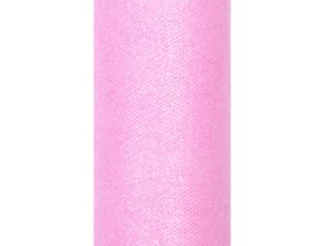 Tiul Błyszczący Brokatowy Różowy 0,15 x 9m