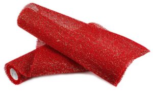 Tkanina Do Dekoracji Czerwona Złota Nitka 50cm / 5m