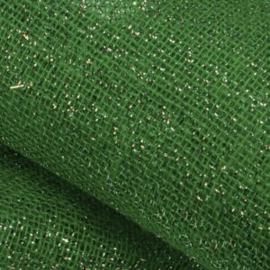 Tkanina Jutowa Ze Złotym Dodatkiem Zielona