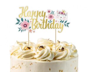 Topper Dekoracja Tortu Happy Birthday Kotek