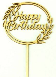Topper drewniany Happy Birthday Laur