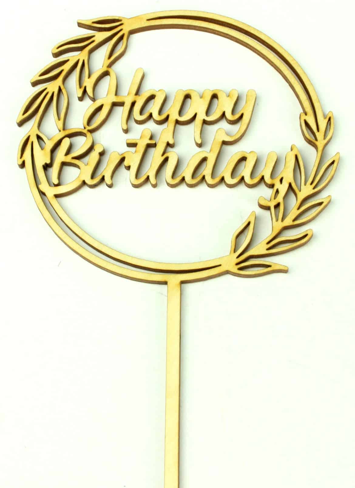 Topper drewniany Happy Birthday Laur