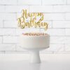 Topper Happy Birthday Złoty