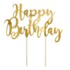 Topper Happy Birthday Złoty