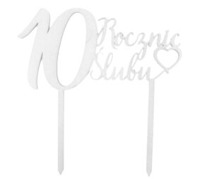 Topper na 10 rocznicę ślubu Srebrny