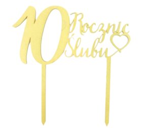 Topper na 10 rocznicę ślubu Złoty
