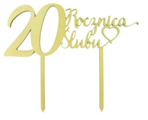 Topper na 20 rocznicę ślubu Złoty