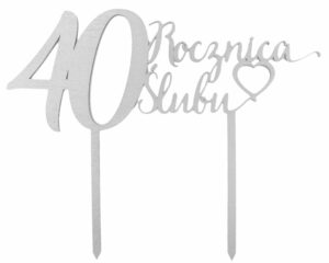 Topper na 40 rocznicę ślubu Srebrny