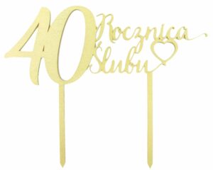 Topper na 40 rocznicę ślubu Złoty