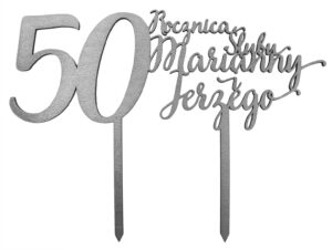 Topper na 50 rocznicę ślubu Srebrny, imiona