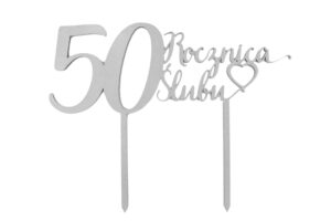 Topper na 50 rocznicę ślubu Srebrny
