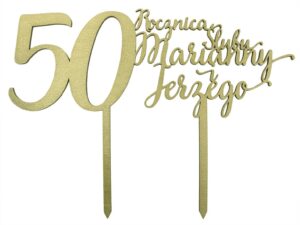 Topper na 50 rocznicę ślubu Złoty, imiona