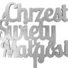 Topper na Chrzest Swiety, Imie, Napis MALOWANY