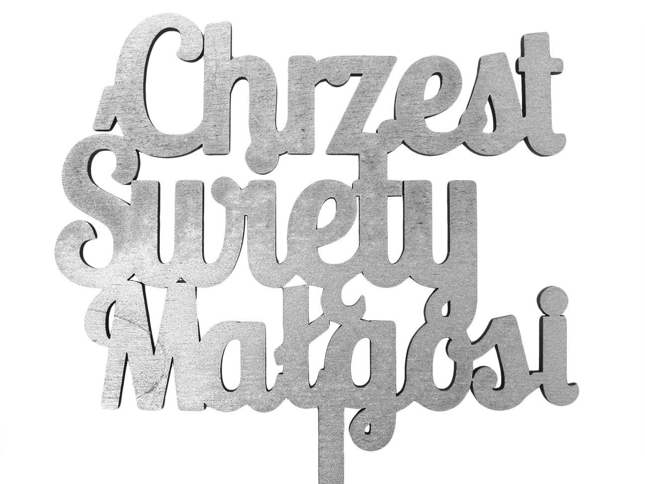 Topper na Chrzest Swiety, Imie, Napis MALOWANY