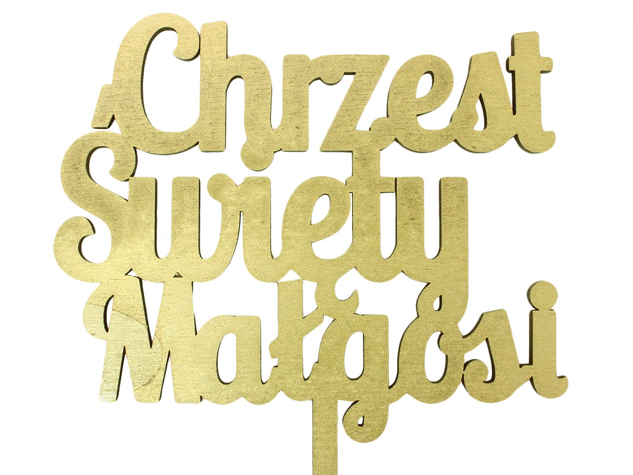 Topper na Chrzest Swiety, Imie, Napis MALOWANY