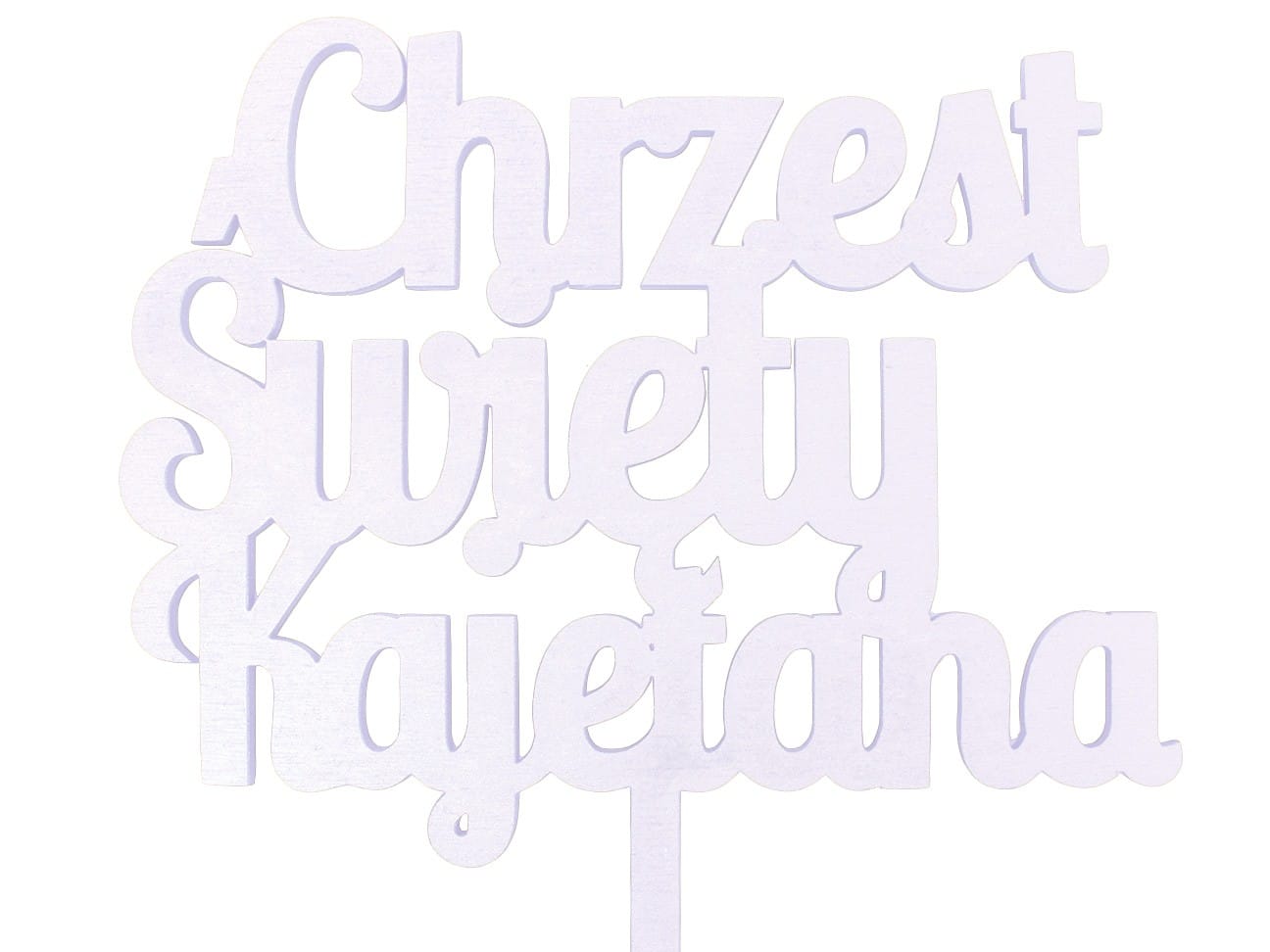 Topper na Chrzest Swiety, Imie, Napis MALOWANY