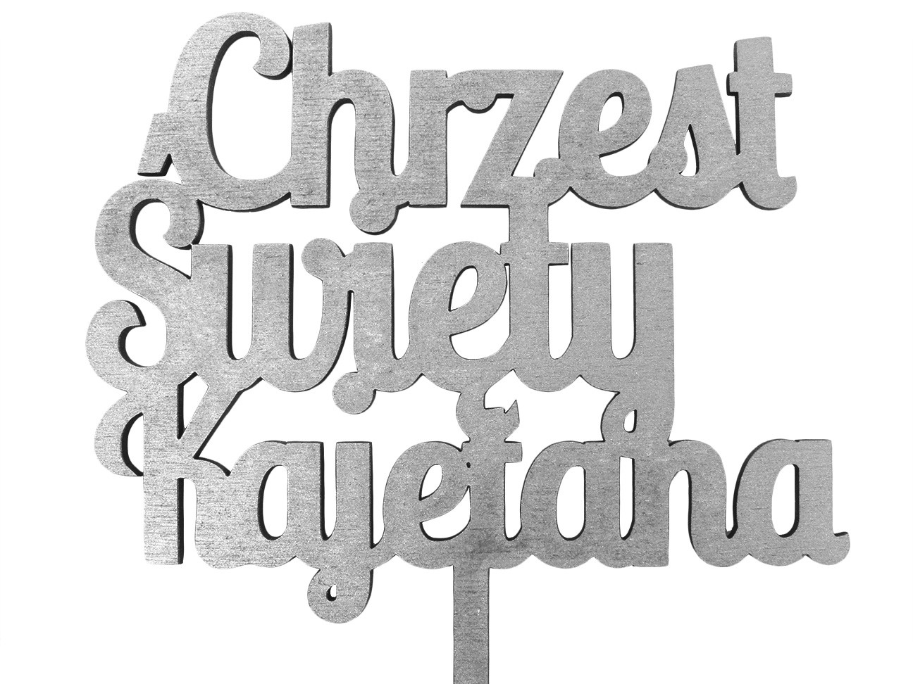 Topper na Chrzest Swiety, Imie, Napis MALOWANY