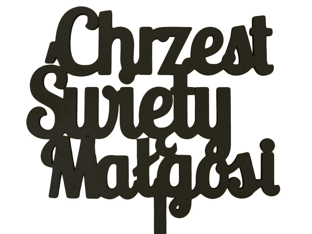 Topper na Chrzest Swiety, Imie, Napis MALOWANY