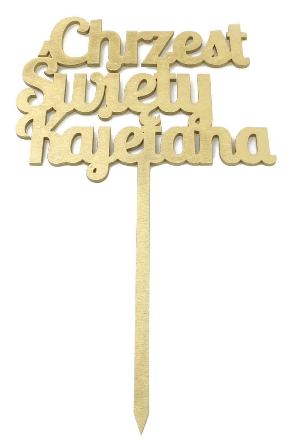 Topper na Chrzest Swiety, Imie, Napis MALOWANY
