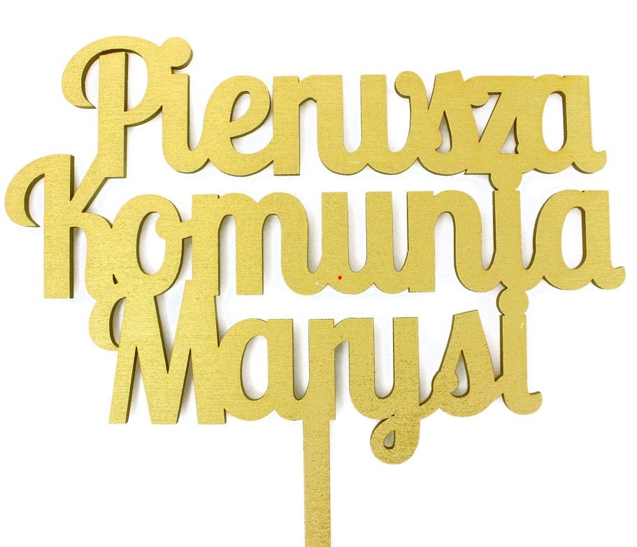 Topper na Komunie,Imie, Napis MALOWANY